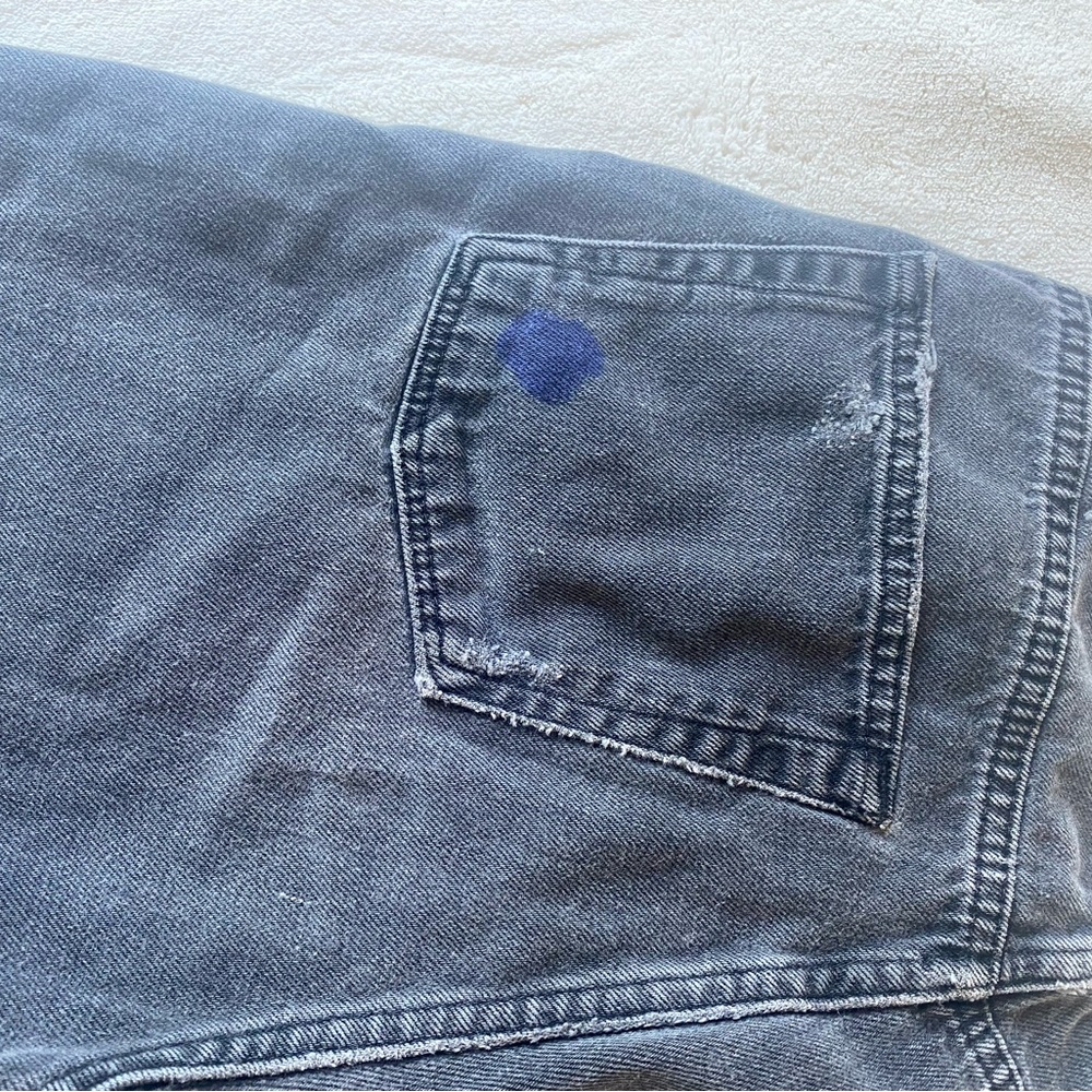 Topshop cutoff jean shorts long length distressed size 2 - Picture 3 of 7